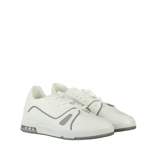 Мъжки спортни обувки бели  от еко кожа Mezon, 2 - Kalapod.bg